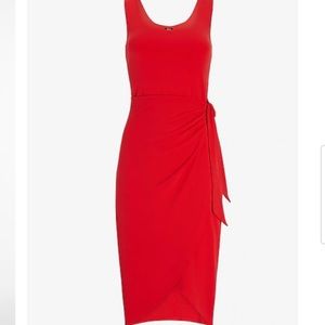 Sexy Square Neck Wrap Sheath Dress